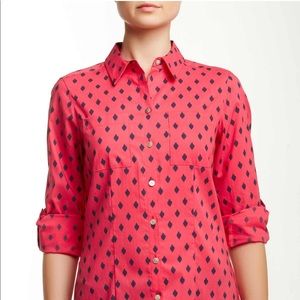 Diamond Dot Button Up Blouse